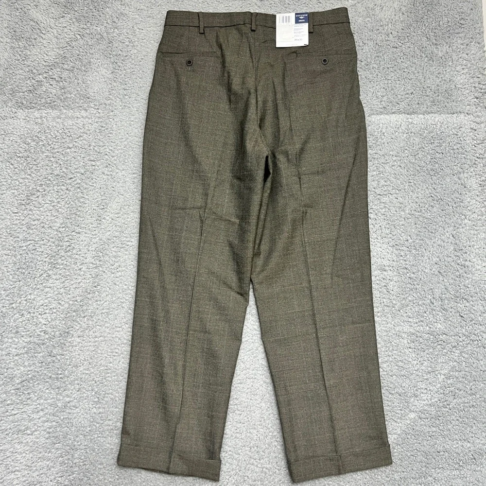 Dockers Dress Pants Mens 36x30 Brown New Pleated Front Cuffed Hem 406032423